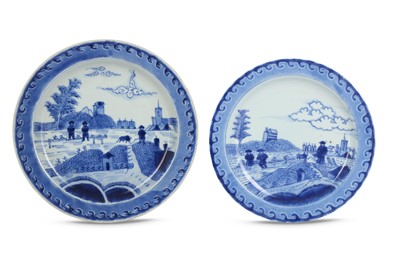 Lot 1041 - TWO ARITA DISHES. Edo period (18th century)....