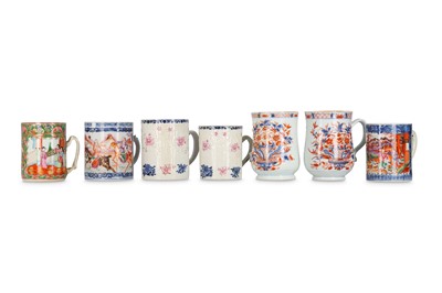 Lot 889 - A COLLECTION OF SEVEN CHINESE MUGS. Qing...