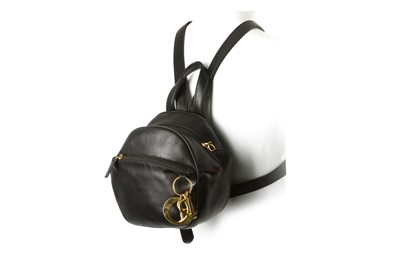 Lot 726 - Christian Dior Black Leather Backpack, 1990s,...