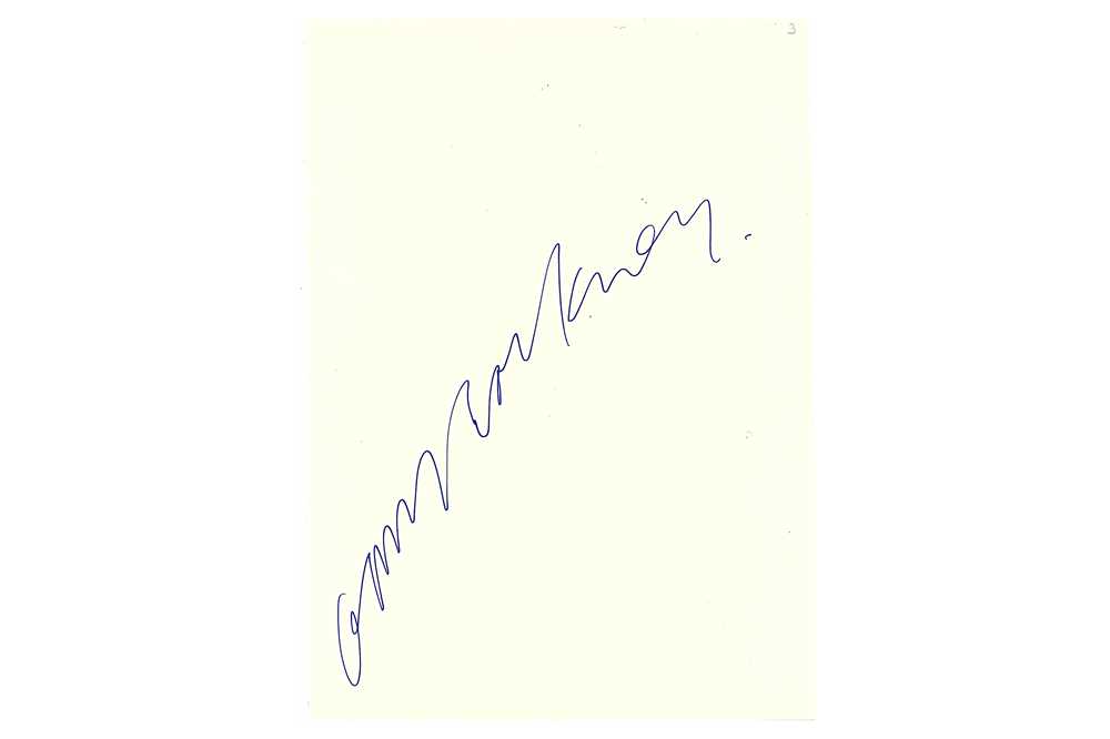 Lot 309 - Hockney (David) Blue ink signature of the...