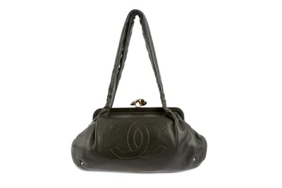 Lot 638 - Chanel Black Kiss Lock Bag, c. 2004-05, black...