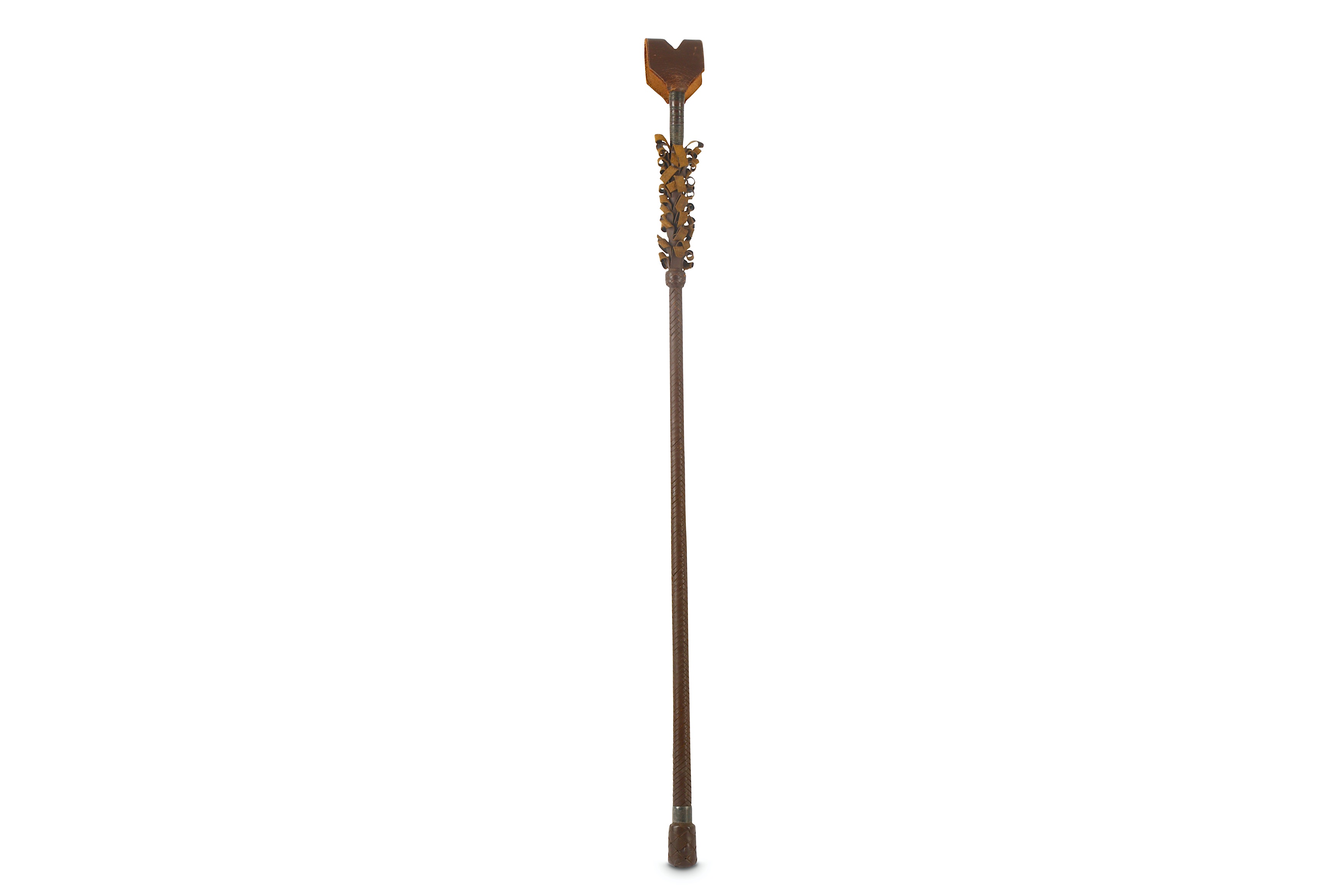 Lot 297 - HERMES BROWN LEATHER RIDING CROP, c. 1962,