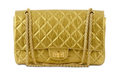 Lot 769 - Chanel Gold Crinkle Leather Reissue 277...