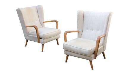 Lot 45 - HOWARD KEITH- A pair of Wing Armchairs, 1950s,...