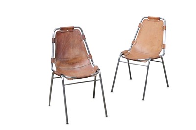 Lot 98 - CHARLOTTE PERRIAND: A pair of Les Arcs Chairs,...