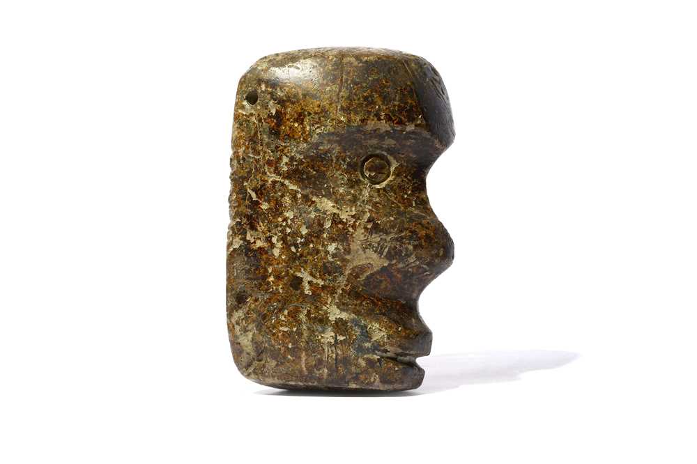 Lot 226 - A HARDSTONE TLALOC HEAD,GUATEMALA Circa 8th -...