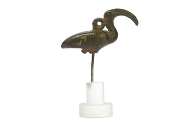 Lot 35 - AN EGYPTIAN BRONZE IBIS AMULET Late Period,...