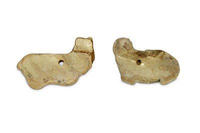 Lot 78 - TWO JEMDET NASR MOTHER OF PEARL AMULETS  Circa...