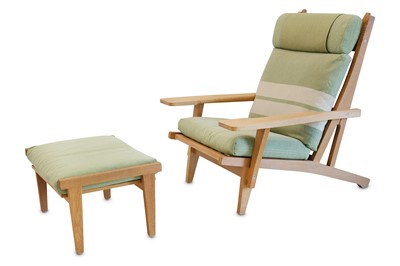 Lot 95 - HANS WEGNER: GE 375 Lounge chair and Ottoman,...