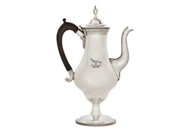 Lot 299 - A George III sterling silver coffee pot,...