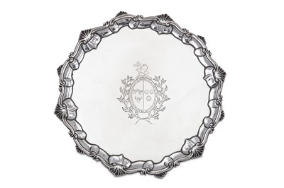 Lot 301 - A George III sterling silver salver, London...