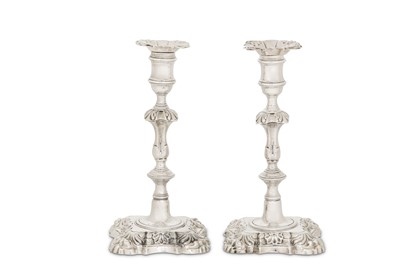 Lot 306 - A matched pair of George II sterling silver...