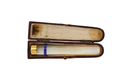 Lot 151 - A cased George VI 18 carat gold and enamel...
