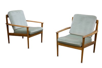 Lot 85 - GRETE JALK- A pair of PJ56 Lounge chairs,...