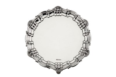 Lot 252 - A George V sterling silver salver,...