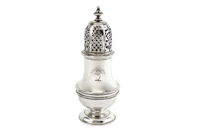 Lot 274 - A George II sterling silver sugar caster,...