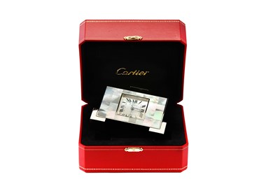 Lot 170 - A cased modern Cartier platinum plated and...
