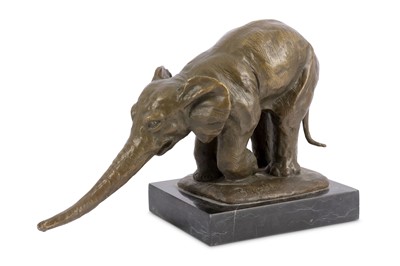 Lot 39 - AFTER BUGATTI: A bronze Elephant, mounted on a...