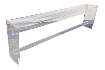 Lot 134 - A LUCITE CONSOLE TABLE, late 20th century, the...