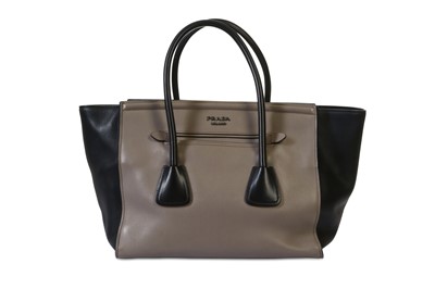 Lot 614 - Prada Two-Tone Tote, c. 2013, smooth grey and...