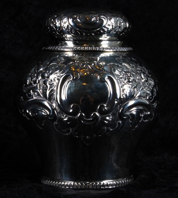 Lot 85 - A hallmarked Victorian tea caddy of baluster...