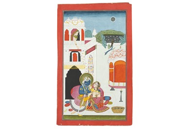 Lot 275 - KRISHNA AND RADHA IN A COURTLY SETTING