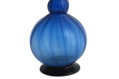 Lot 224 - A COLOURED AND A CLEAR BLOWN MUGHAL GLASS ROSEWATER SPRINKLERS
