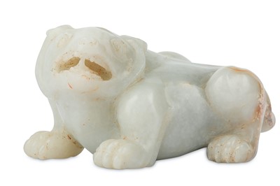 Lot 541 - A CHINESE GREY JADE CARVING OF A BEAR....