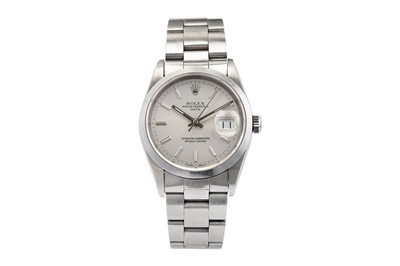 Lot 334 - ROLEX. A MEN'S STAINLESS STEEL AUTOMATIC...