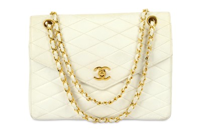 Lot 571 - Chanel White Diamond Flap Bag, 1970s, quilted...