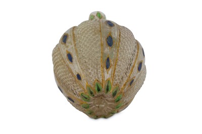 Lot 283 - A GILT AND ENAMELLED MOULD-BLOWN MUGHAL GLASS PERFUME BOTTLE