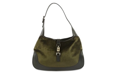 Lot 500 - Gucci Green Velvet Jackie Bag, deep green...