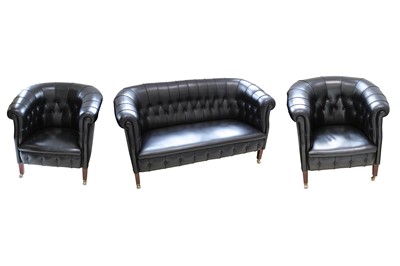 Lot 167 - POLTRONA FRAU: A Sofa and pair of Club...