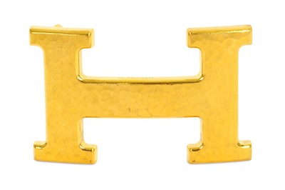 Lot 742 - Hermes Gilt H Buckle, hammered gilt finish,...