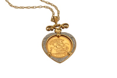 Lot 359 - A half sovereign necklace, the half-sovereign...