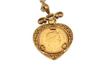 Lot 359 - A half sovereign necklace, the half-sovereign...