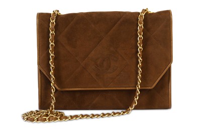 Lot 453 - Chanel Vintage Brown Suede Flap Bag, c....