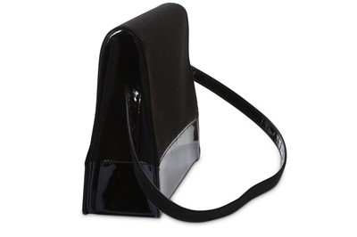 Lot 668 - Chanel Black Jersey Patent Shoulder Bag, c....