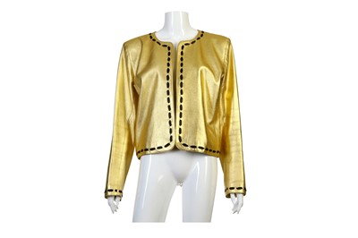 Lot 757 - Yves Saint Laurent Gold Leather Jacket, 1970s,...