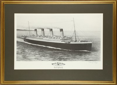 Lot 104 - David J. Gray, print of the Titanic, Artist's...