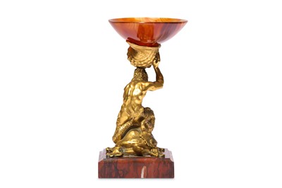 Lot 81 - A LATE 19TH CENTURY GILT BRONZE AND AGATE...