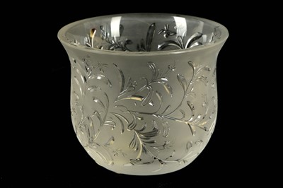 Lot 490 - Lalique glass candle holder, of cylindrical...