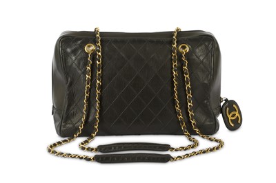 Lot 710 - Chanel Large Black Shoulder Bag, c. 1986-88,...