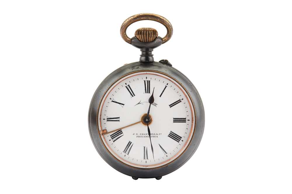 Lot 599 - J.E. CALDWELL & CO. A GUN METAL ALARM OPEN...