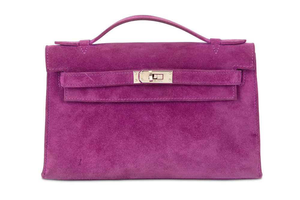 Lot 347 - Hermes Ultraviolet Doblis Kelly Pochette,...