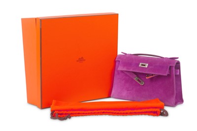 Lot 347 - Hermes Ultraviolet Doblis Kelly Pochette,...
