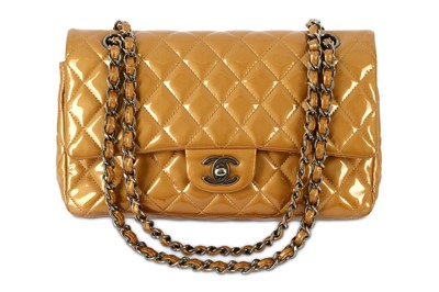 Lot 532 - Chanel Bronze Patent Classic Flap Bag, c. 2012-...