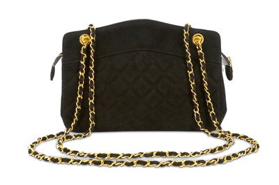 Lot 723 - Chanel Black Suede Shoulder Bag, c. 1989-91,...