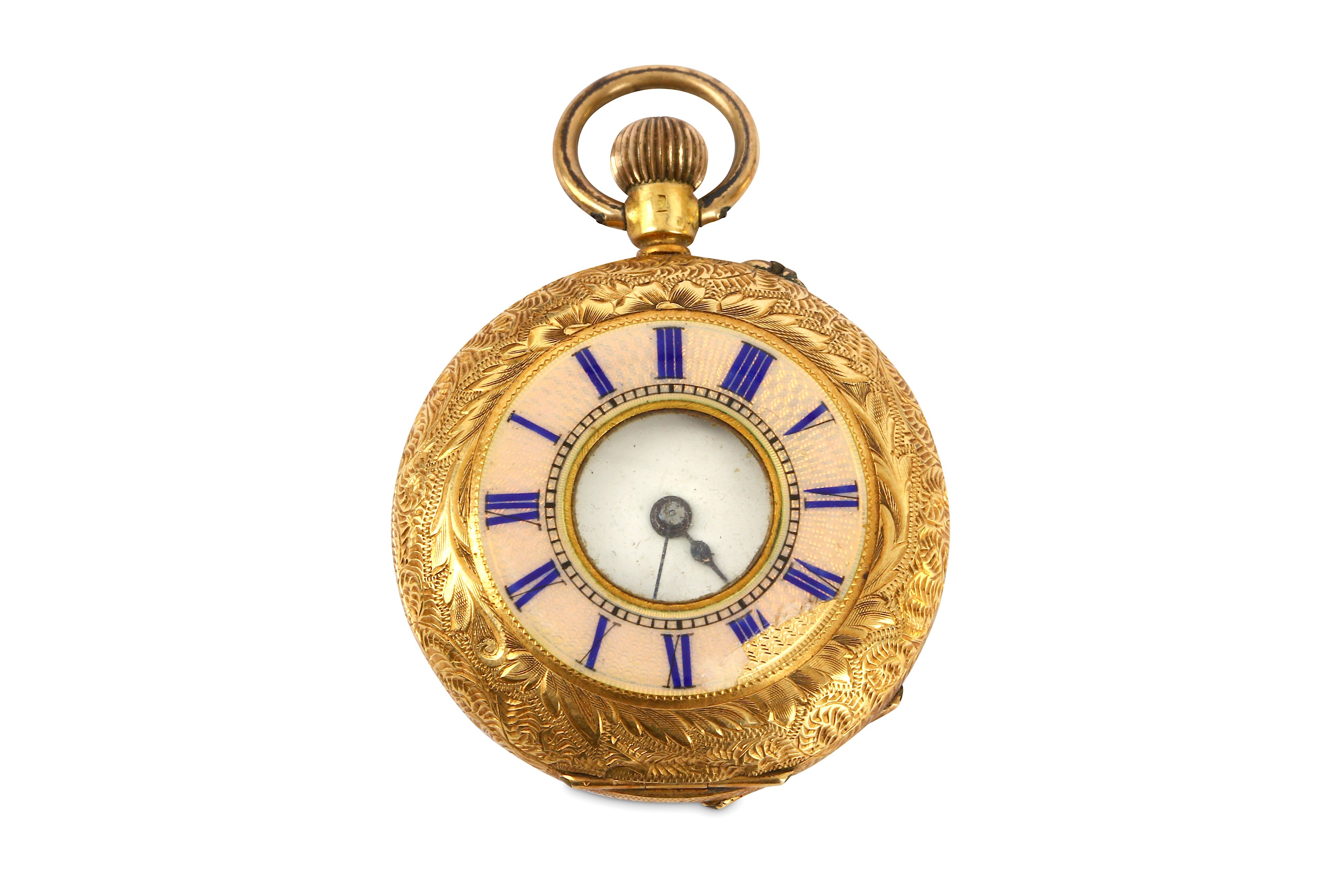 Lot 43 - FOB WATCH. AN 18K YELLOW GOLD FOB WATCH Date: