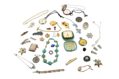 Lot 633A - A collection of silver and costume jewellery...